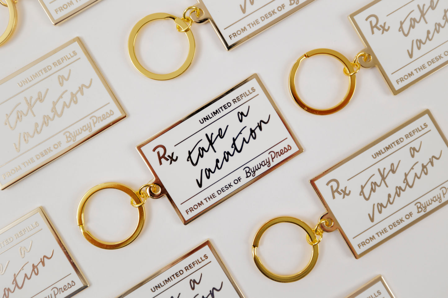 Prescription Vacation Enamel Keychain