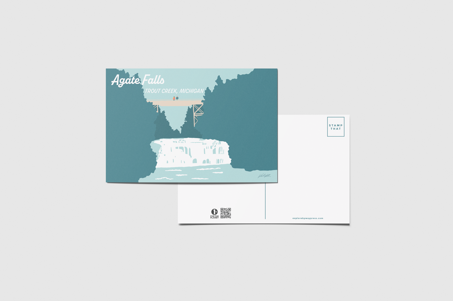 Agate Falls Travel Postcard