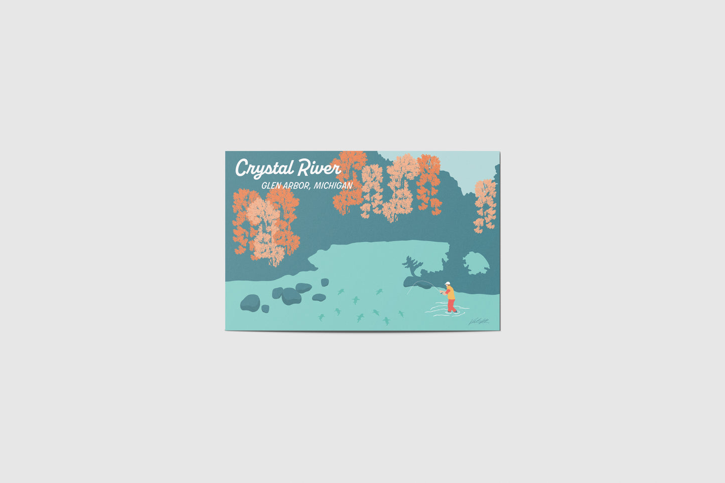 Crystal River Glen Arbor Seasonal Travel Postcard