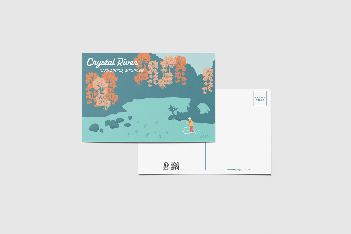 Crystal River Glen Arbor Seasonal Travel Postcard