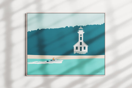 East Channel Lighthouse Travel Print 8x10