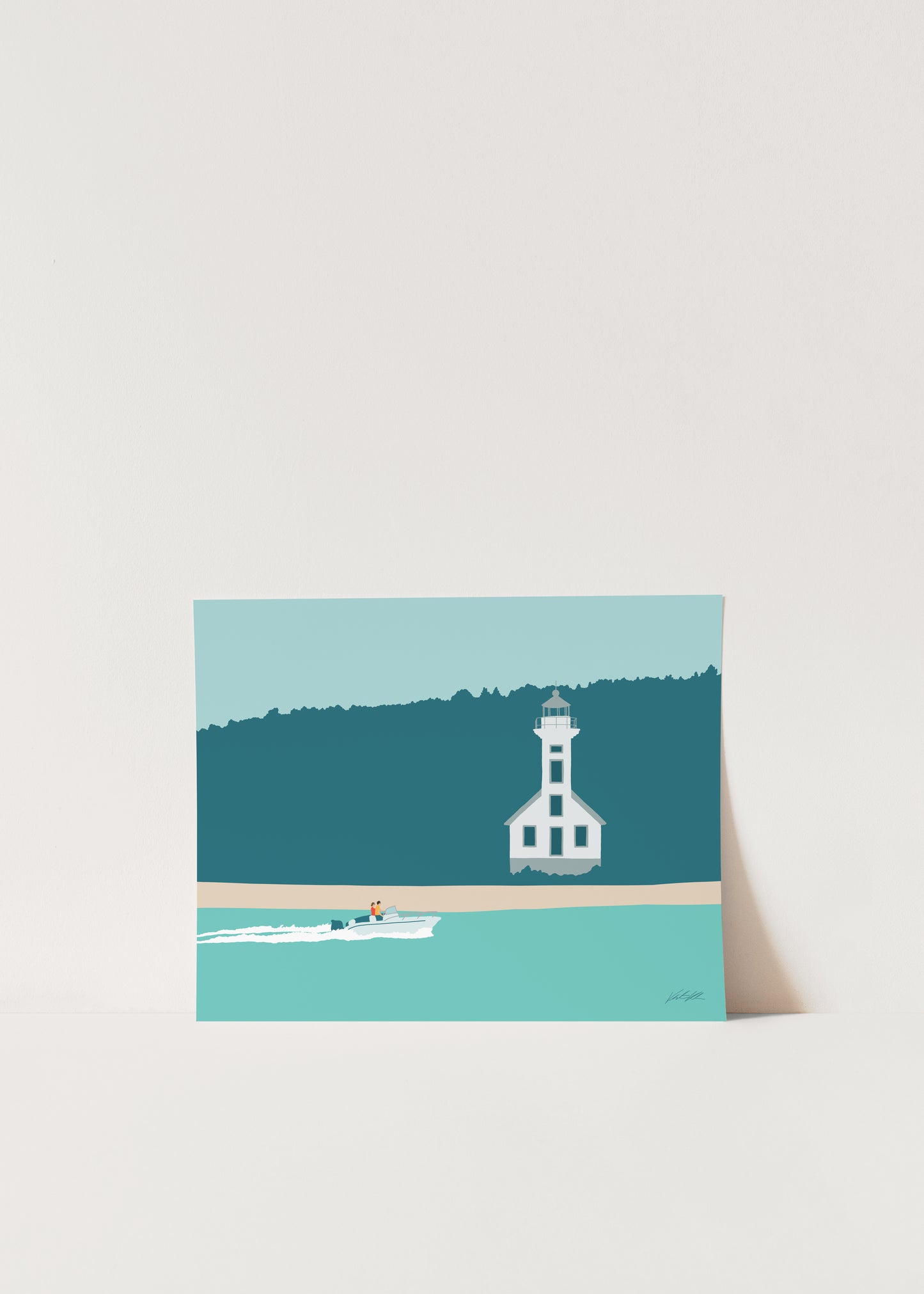 East Channel Lighthouse Travel Print 8x10
