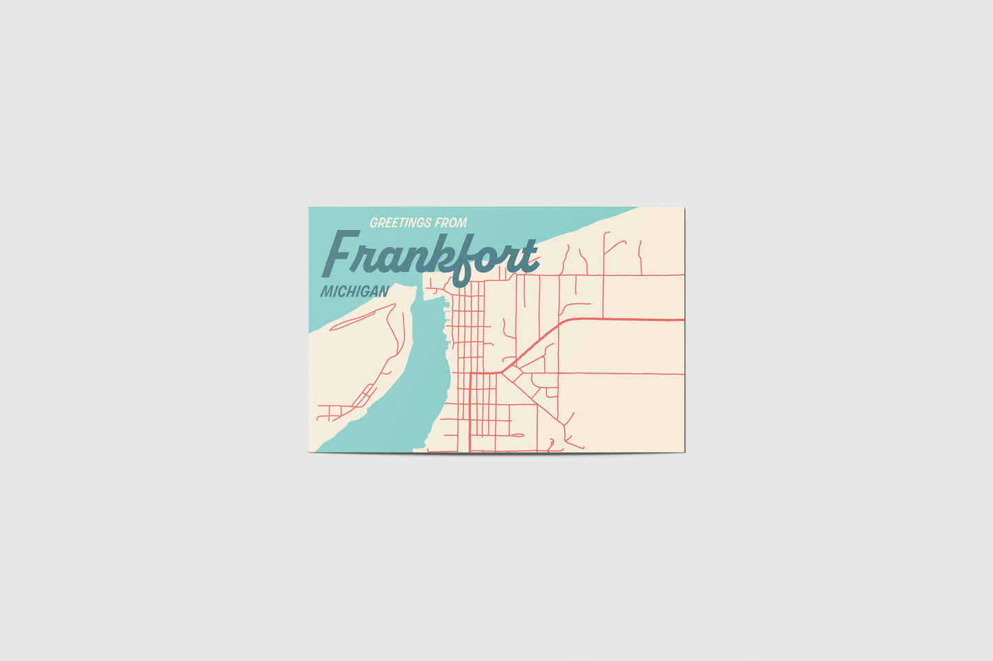 Frankfort Map Travel Postcard
