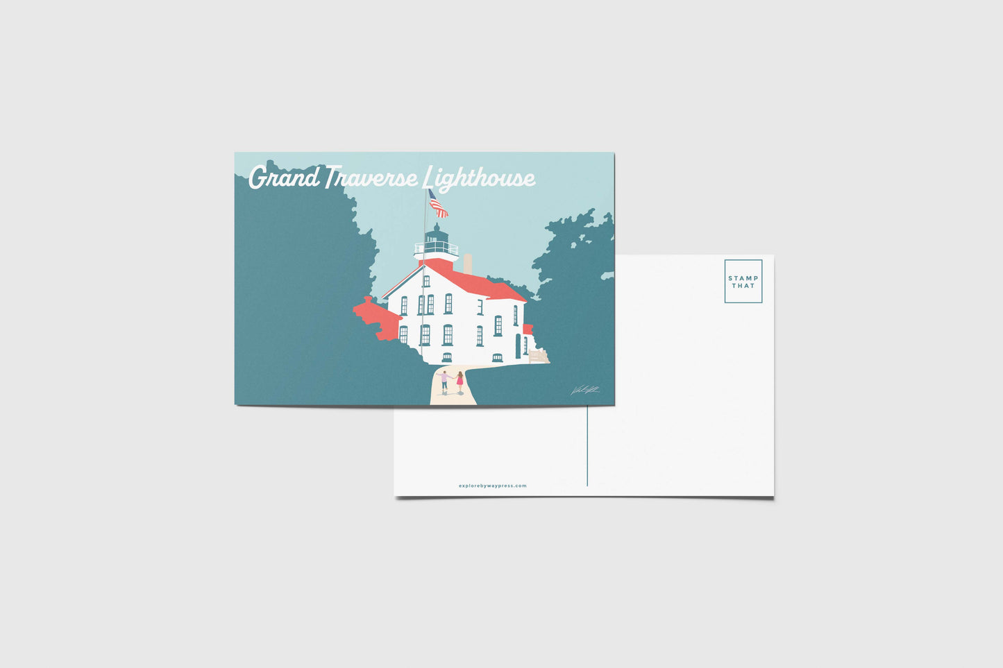 Grand Traverse Lighthouse Travel Postcard