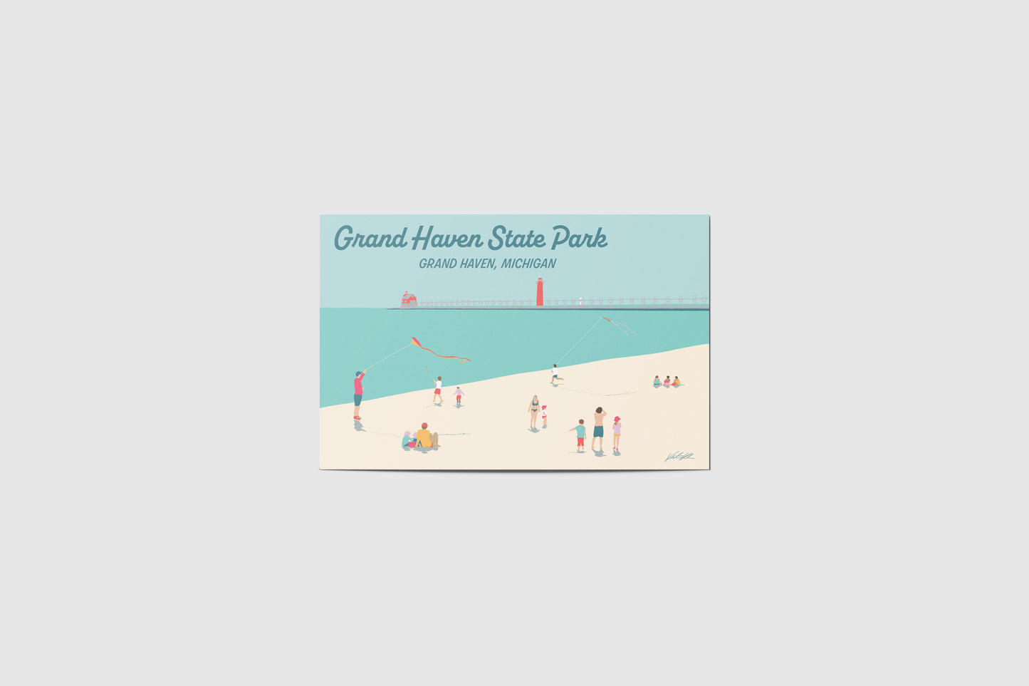 Grand Haven State Park Beach Travel Postcard