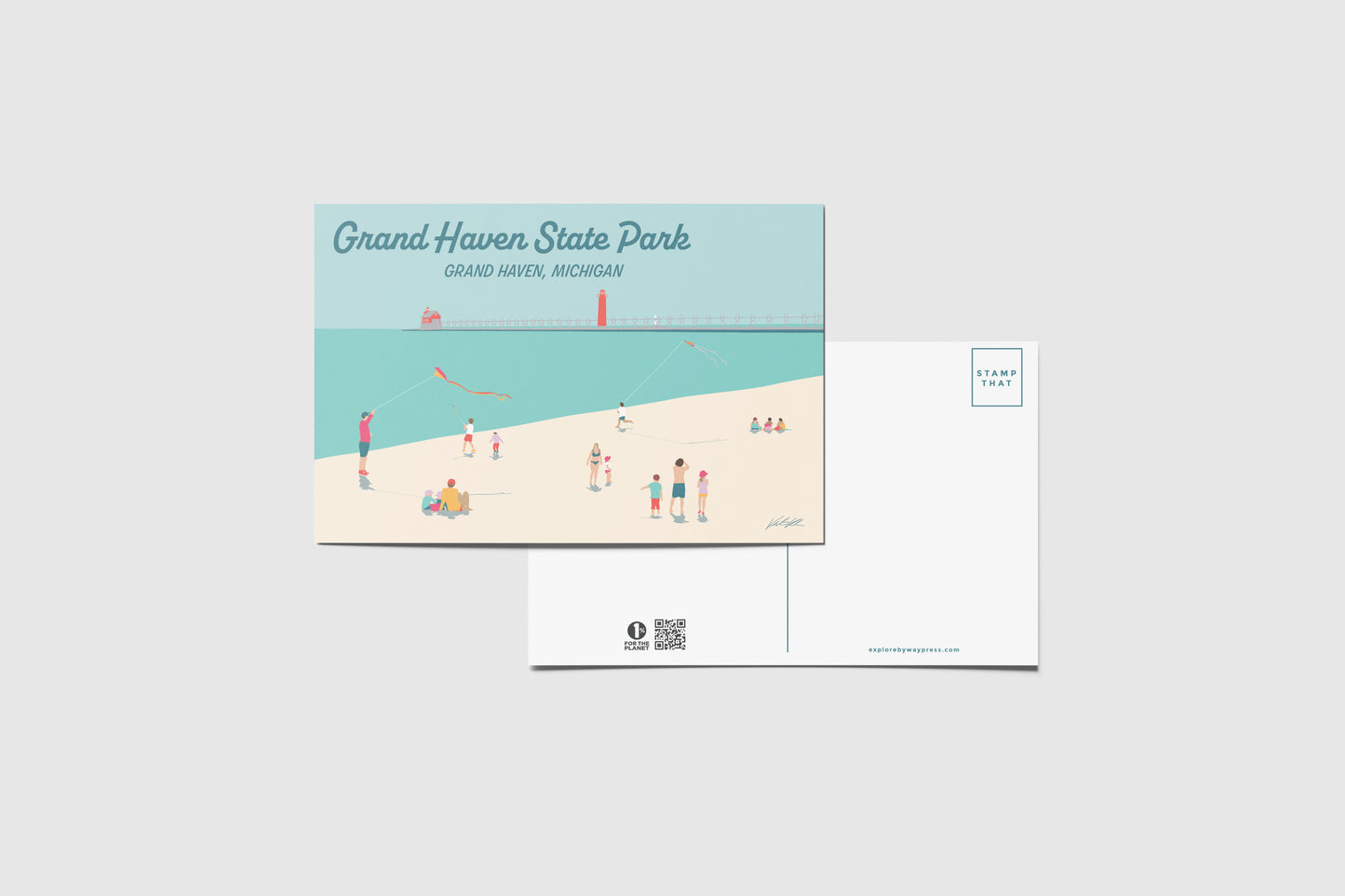 Grand Haven State Park Beach Travel Postcard