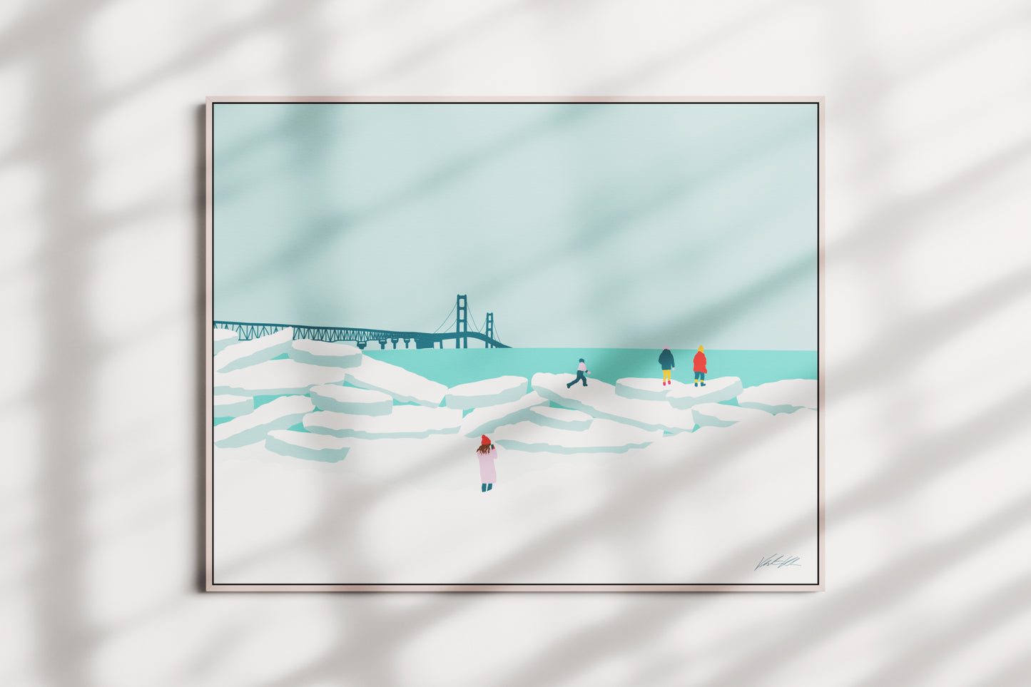 Mackinac Bridge Seasonal Travel Print 8x10