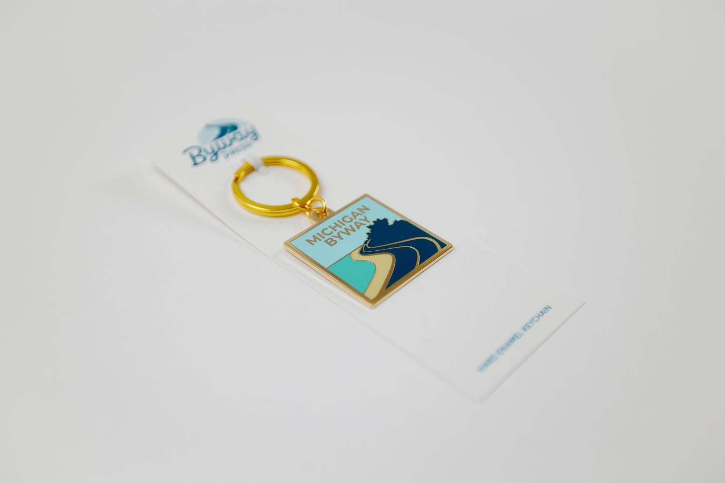 Michigan Byway Enamel Keychain