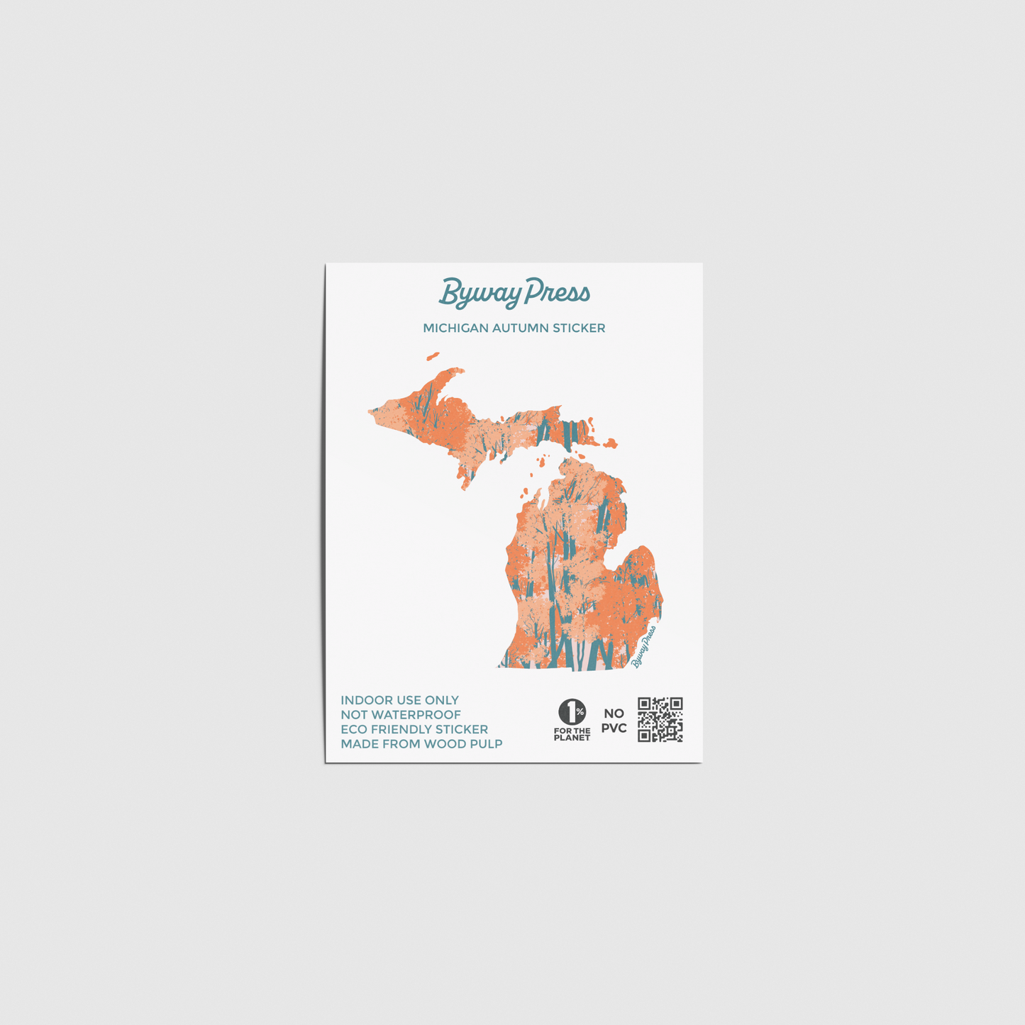 Michigan Fall State Shape Sticker