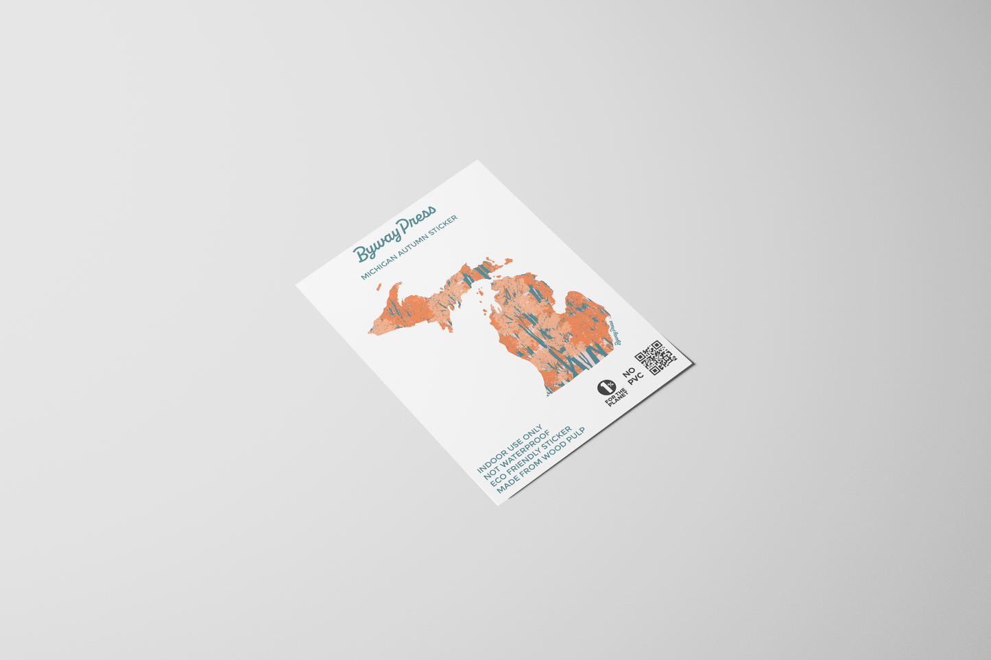 Michigan Fall State Shape Sticker