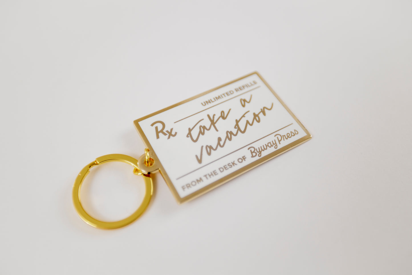 Prescription Vacation Enamel Keychain