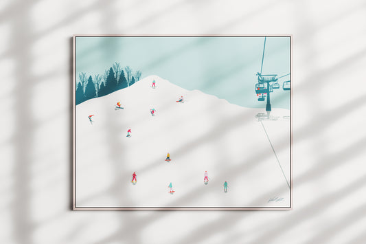 Slope Season Ski Lift Seasonal Print 8x10