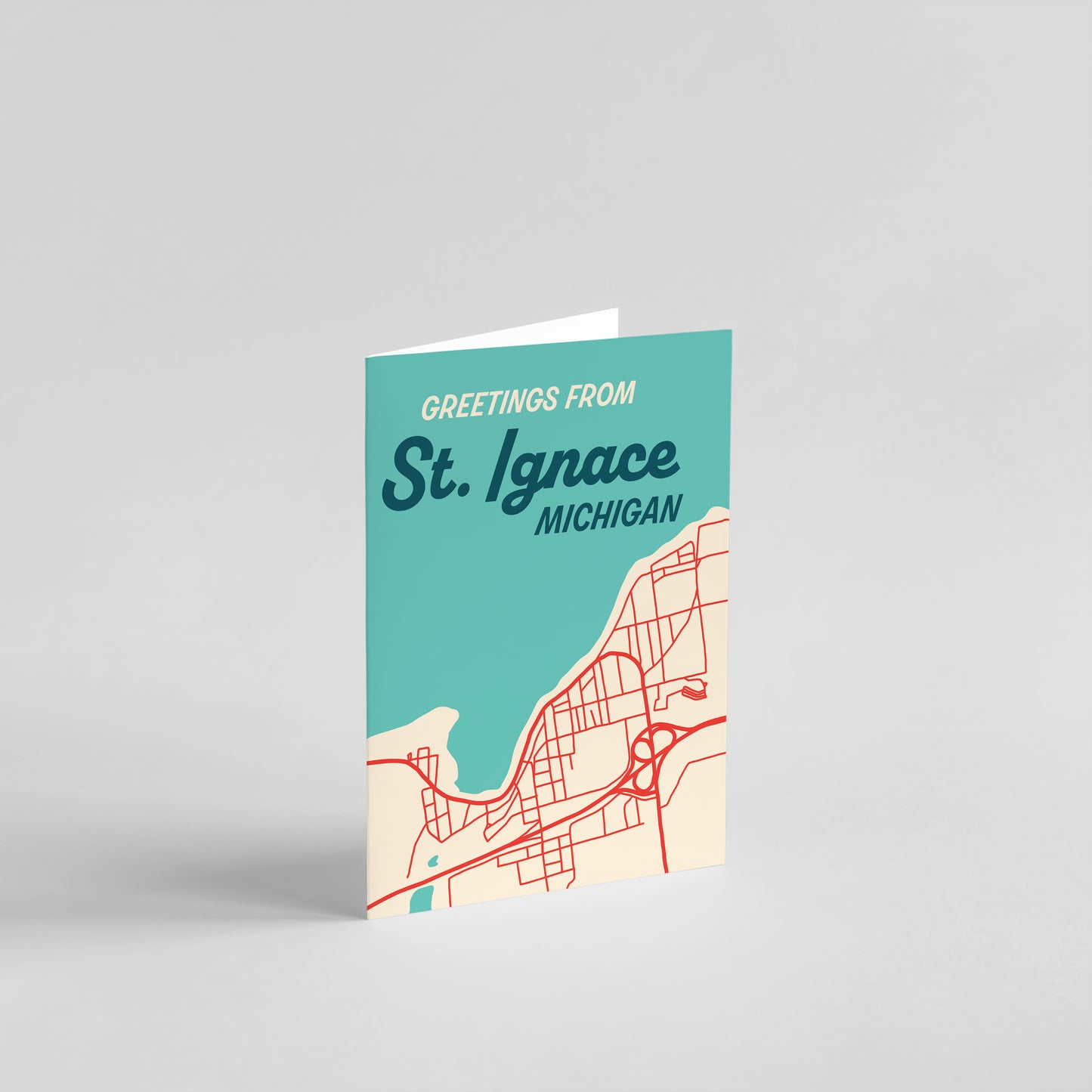 St. Ignace Map Greeting Card