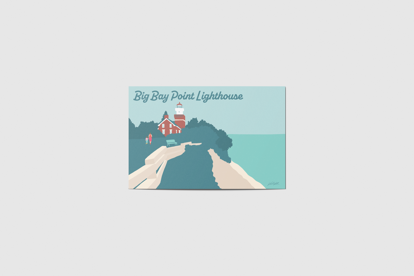 Big Bay Point Lighthouse Travel Postcard