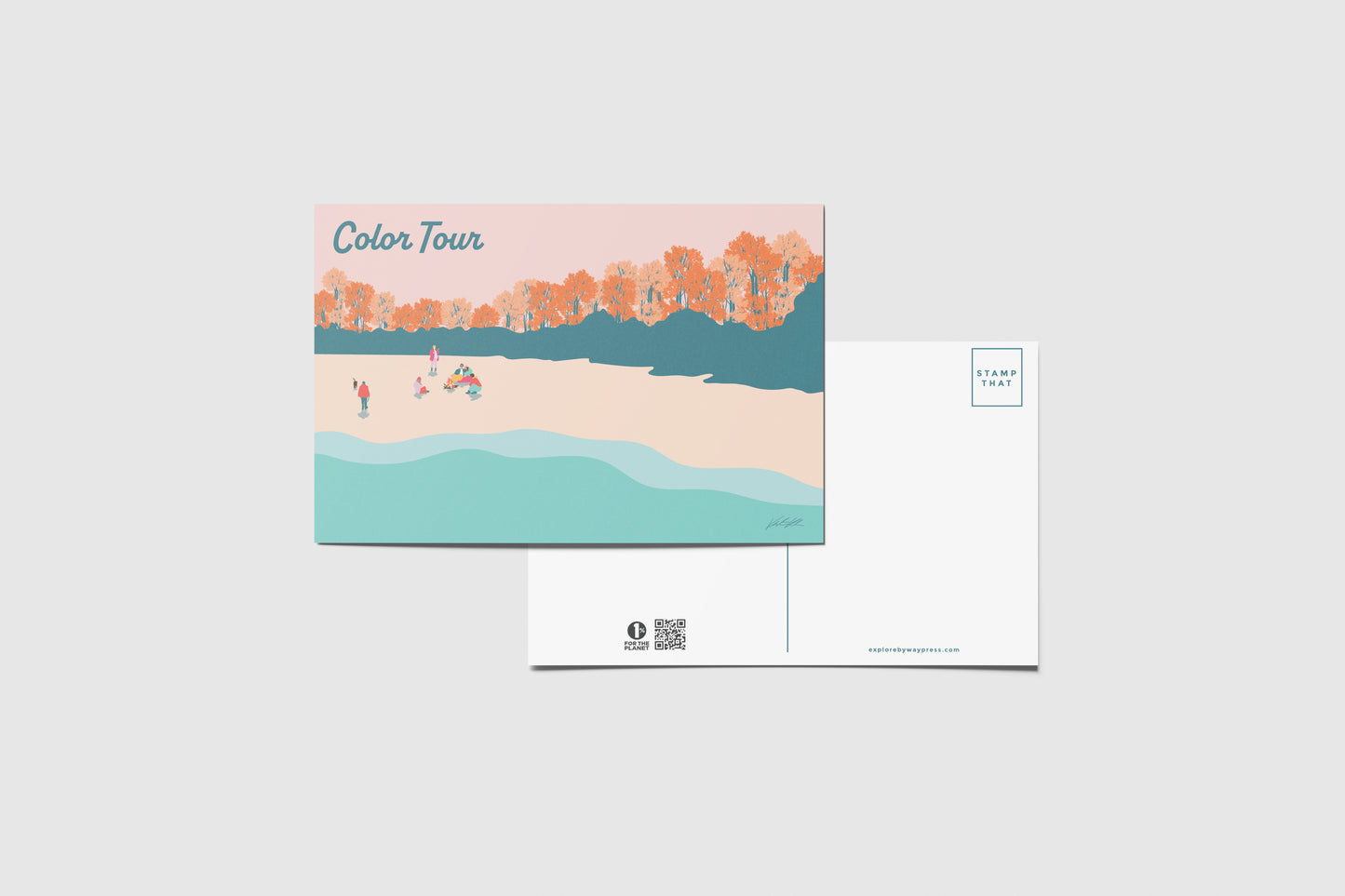Color Tour Seasonal Travel Postcard