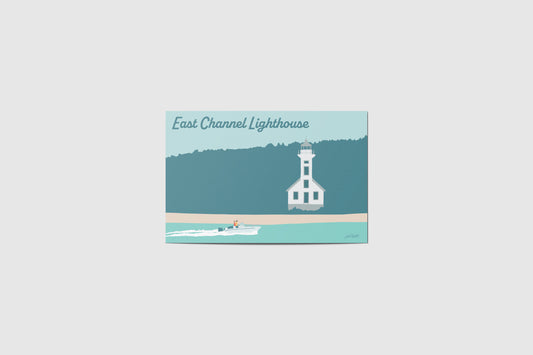 East Channel Lighthouse Travel Postcard