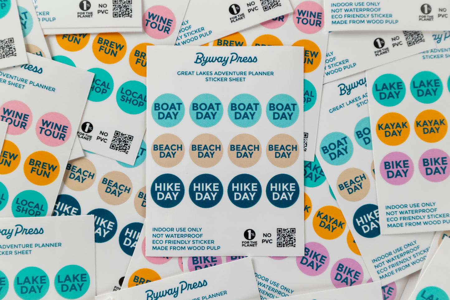 Boat Beach Hike Planner Sticker Sheet