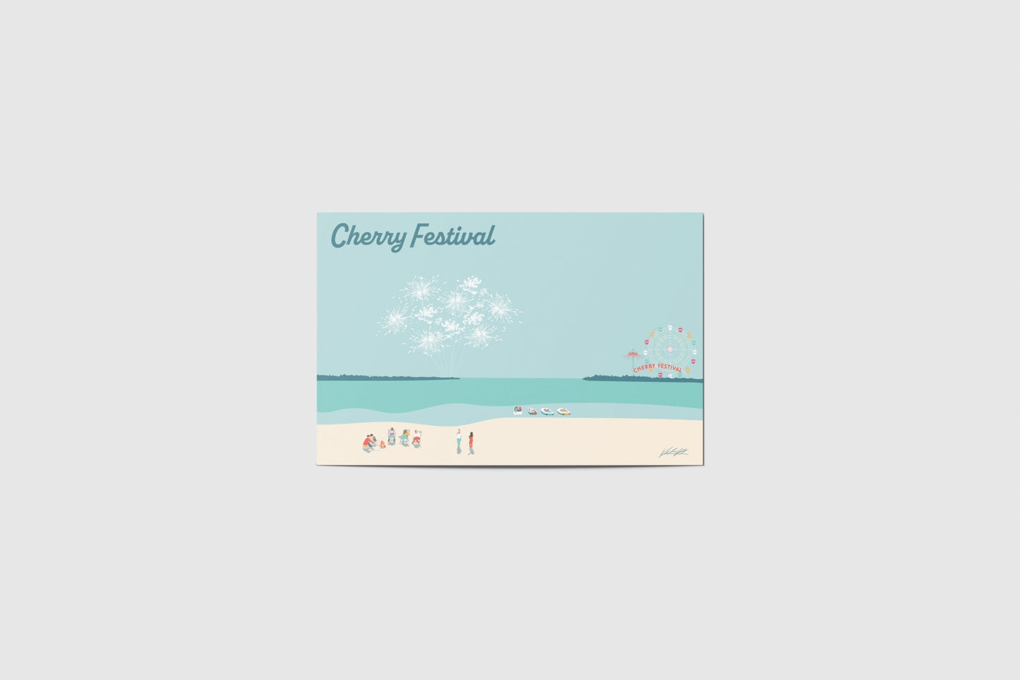 Cherry Festival Travel Postcard