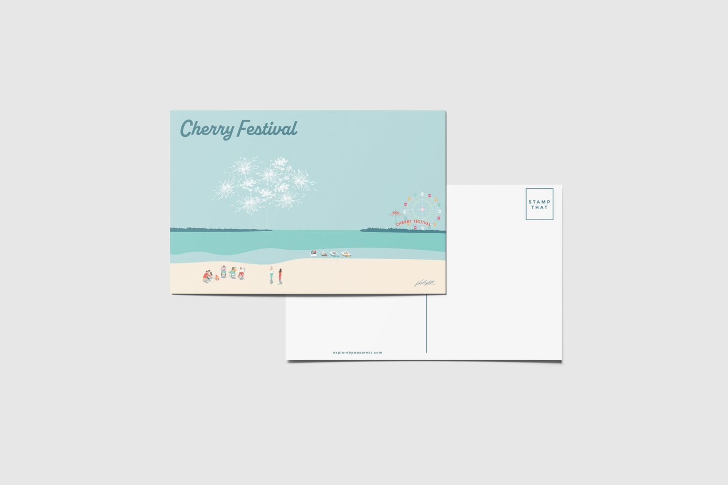 Cherry Festival Travel Postcard
