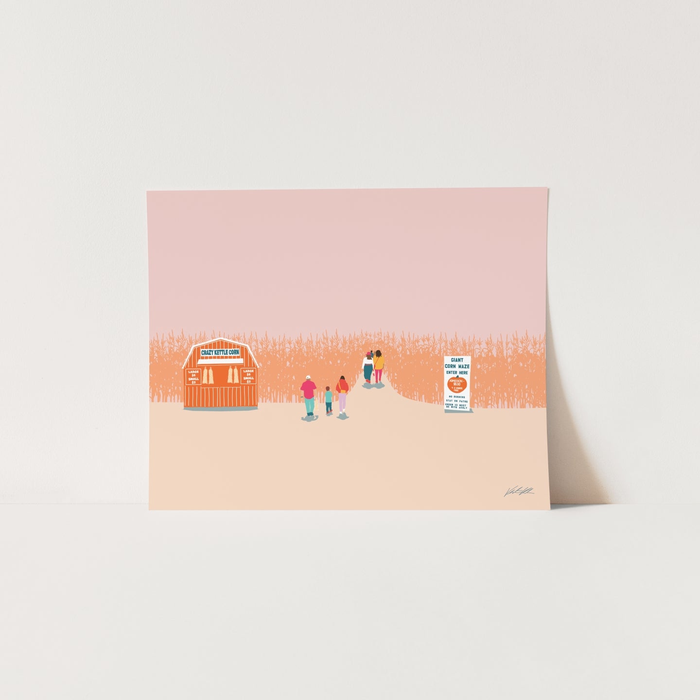 Corn Maze Tour Seasonal Print 8x10