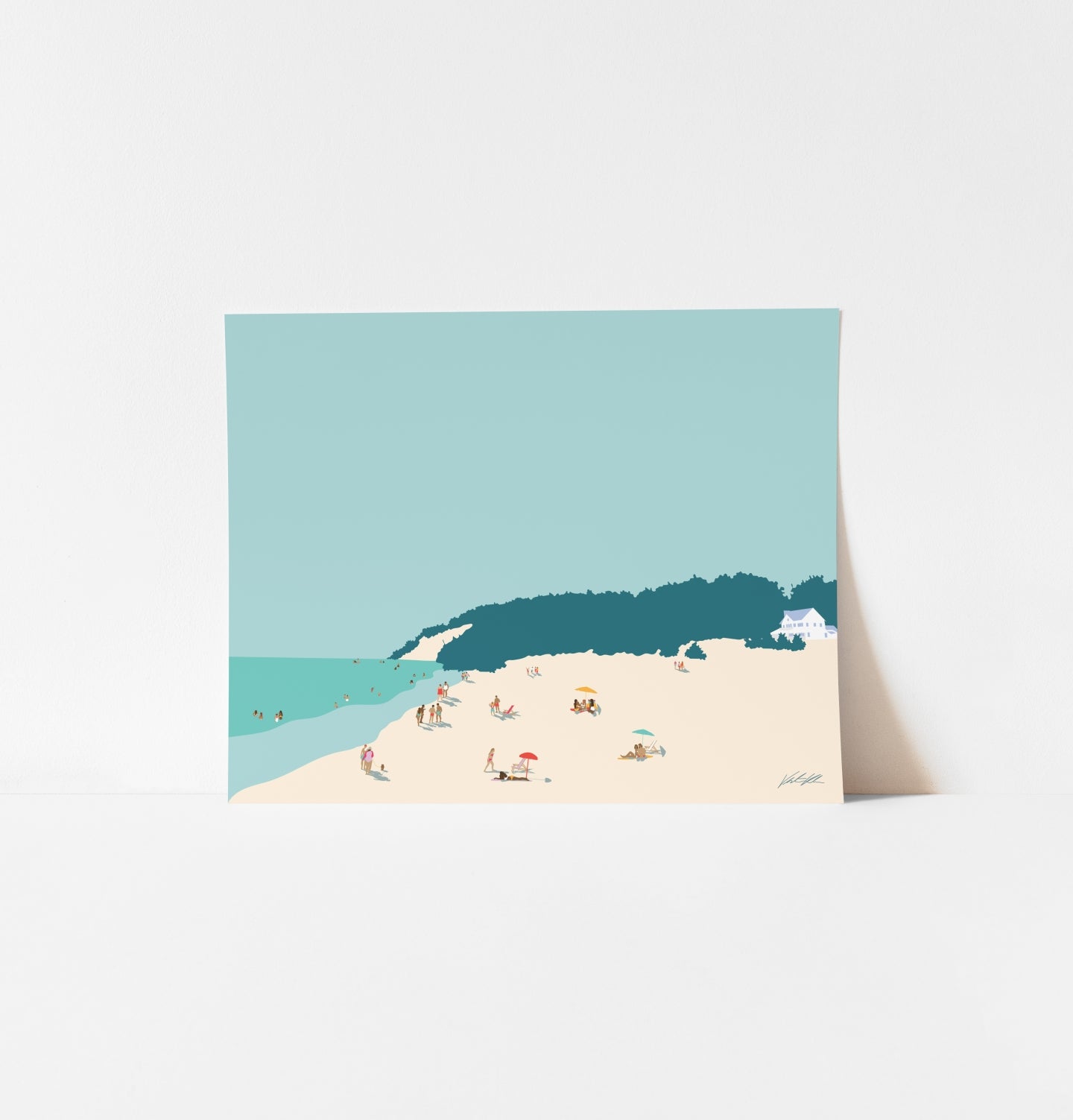 Frankfort Beach Travel Print 8x10