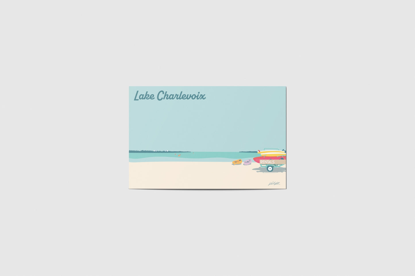 Lake Charlevoix Travel Postcard