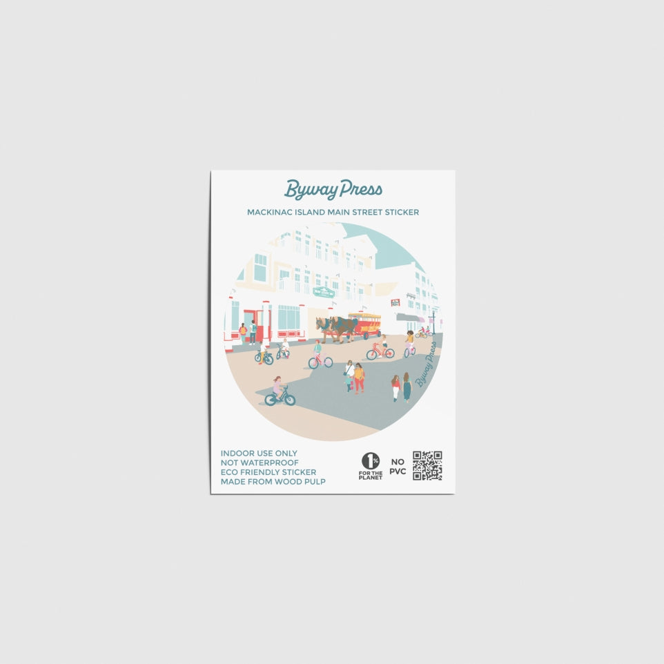 Mackinac Island Main Street Circle Sticker