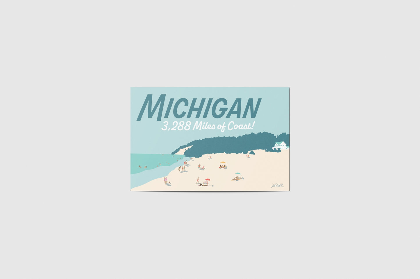 Michigan 3288 Miles of Coast Travel Postcard
