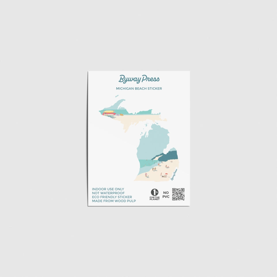 Michigan Beach State Shape Sticker
