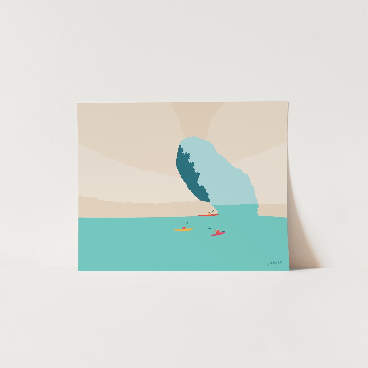 Pictured Rocks Kayak Travel Print 8x10