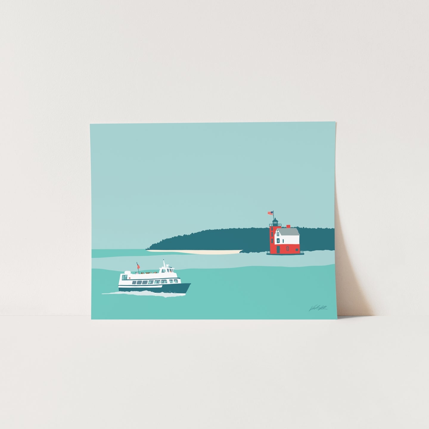 Round Island Travel Print 8x10