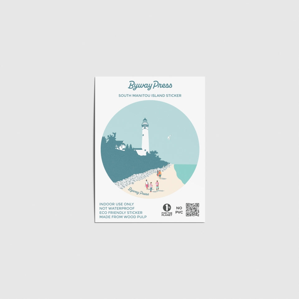 South Manitou Island Lighthouse Circle Sticker