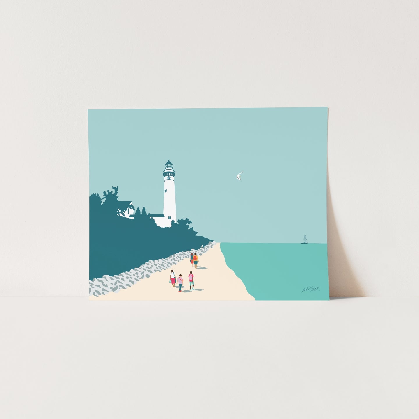 South Manitou Island Lighthouse Travel Print 8x10