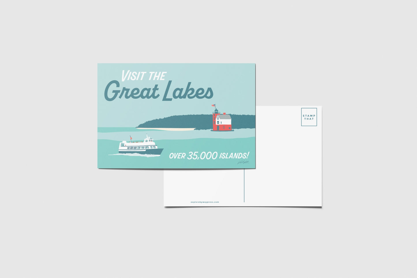 Visit the Great Lakes Travel Postcard