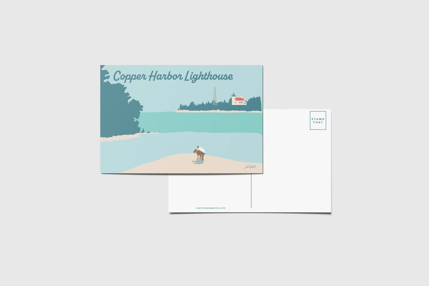 Copper Harbor Lighthouse Travel Postcard