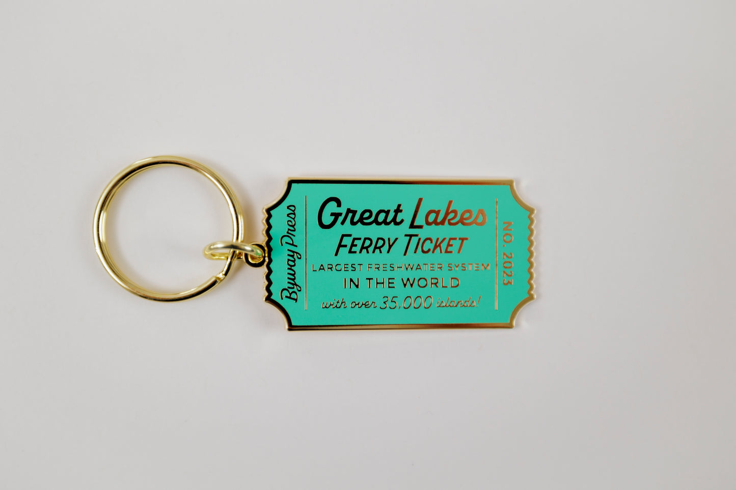 Great Lakes Ferry Ticket Enamel Keychain