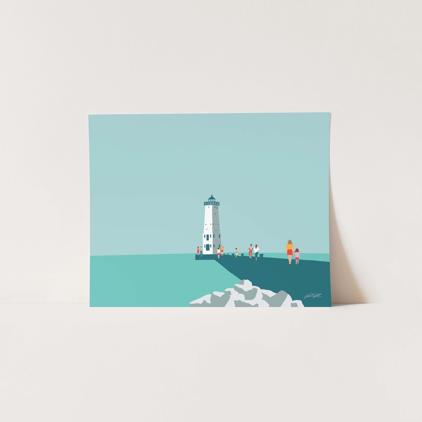 Frankfort North Breakwater Lighthouse Print 8x10