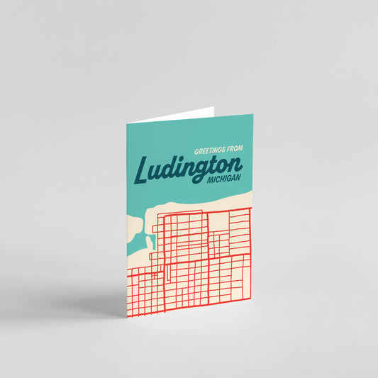 Ludington Map Greeting Card