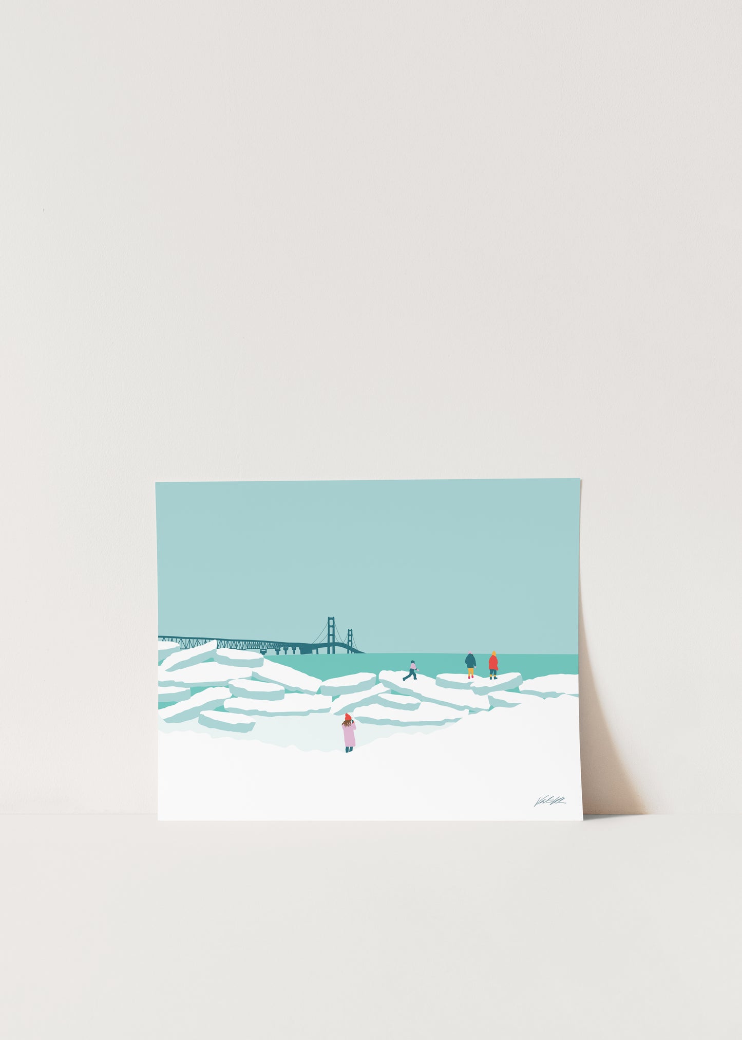 Mackinac Bridge Seasonal Travel Print 8x10