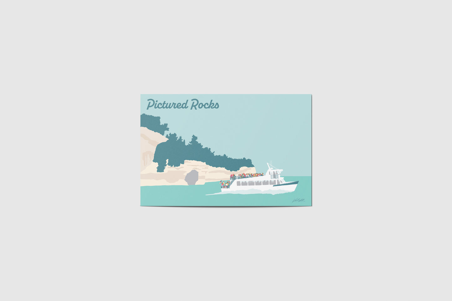 Pictured Rocks Travel Postcard