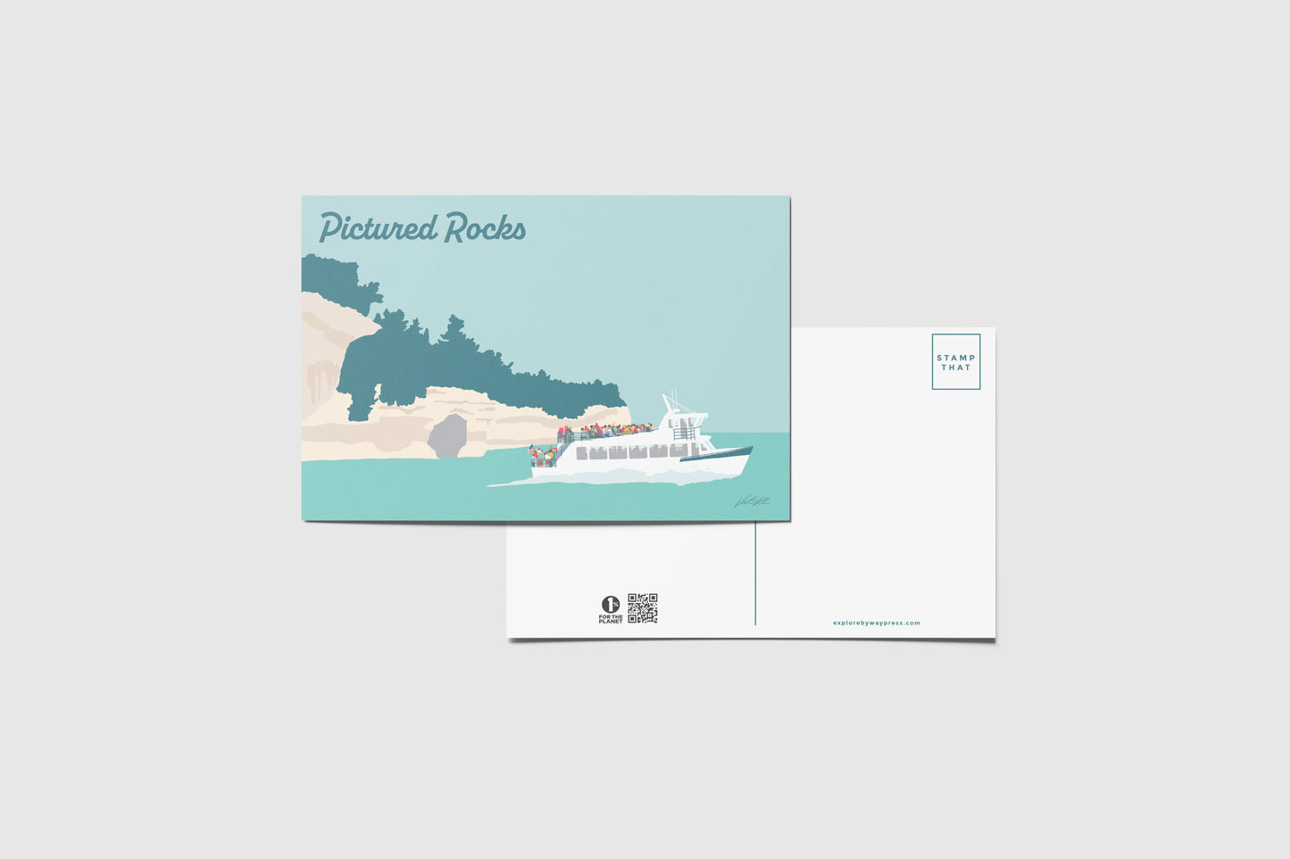 Pictured Rocks Travel Postcard