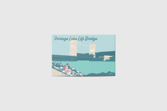 Portage Lake Lift Bridge Travel Postcard