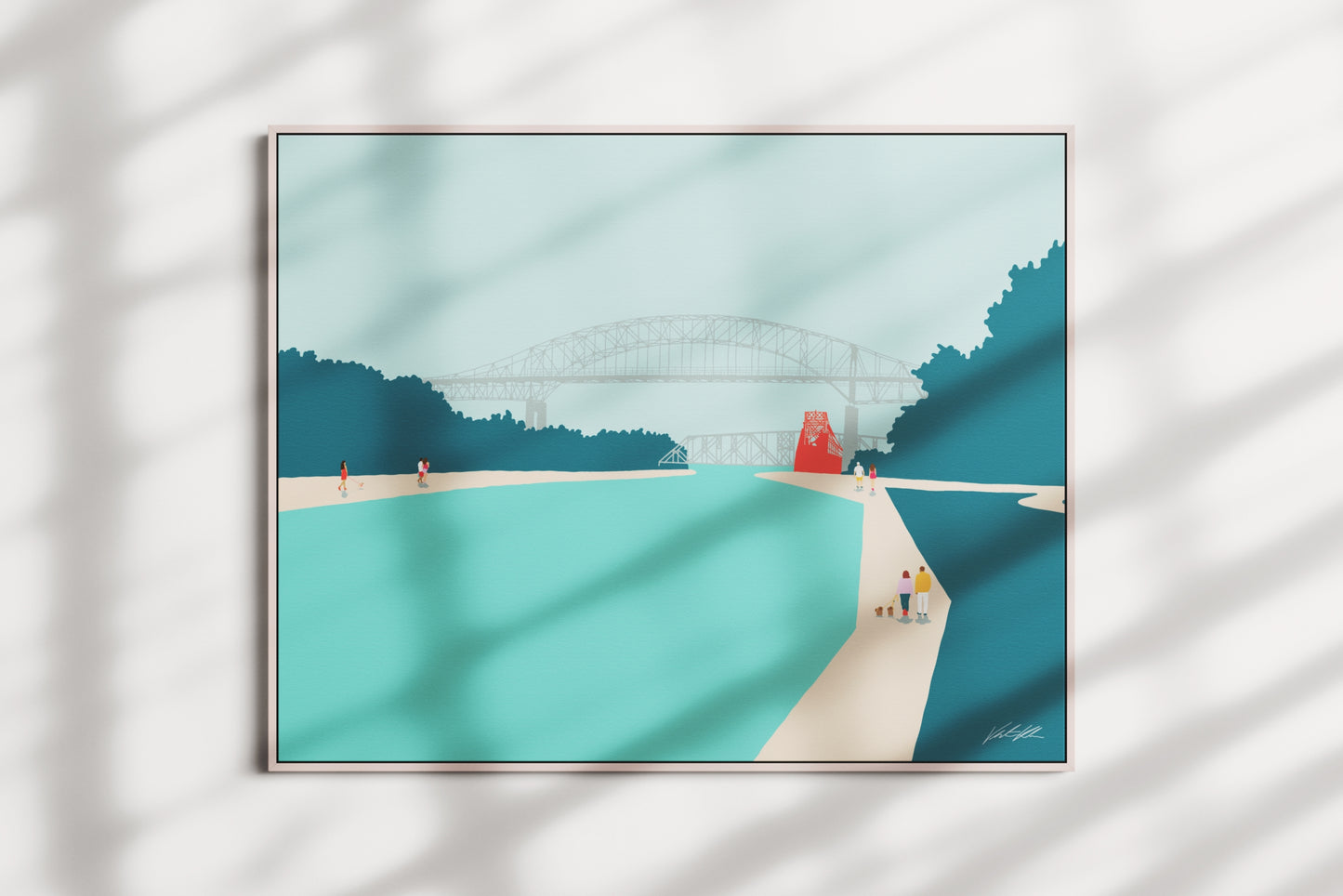 Sault Ste. Marie International Bridge Travel Print 8x10