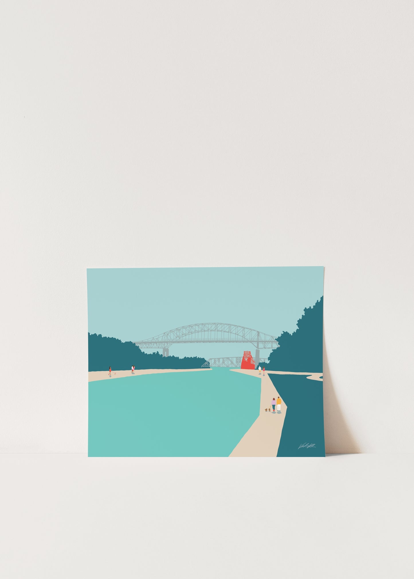 Sault Ste. Marie International Bridge Travel Print 8x10