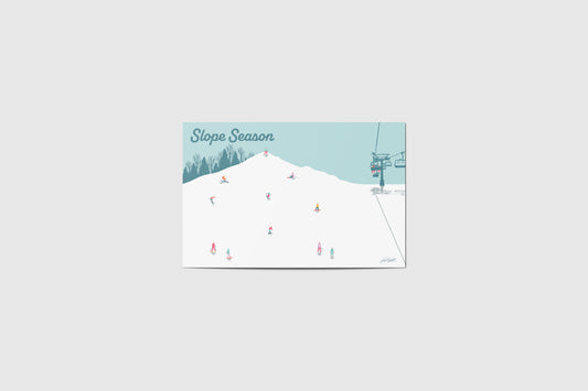 Slope Season Winter Seasonal Postcard