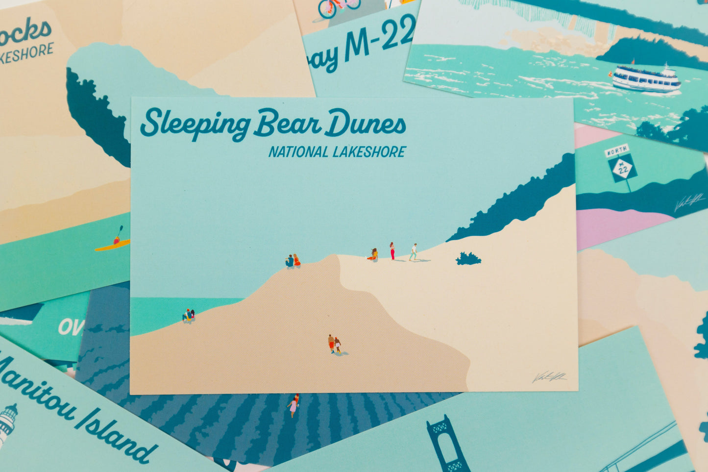 Mackinac Bridge Travel Postcard