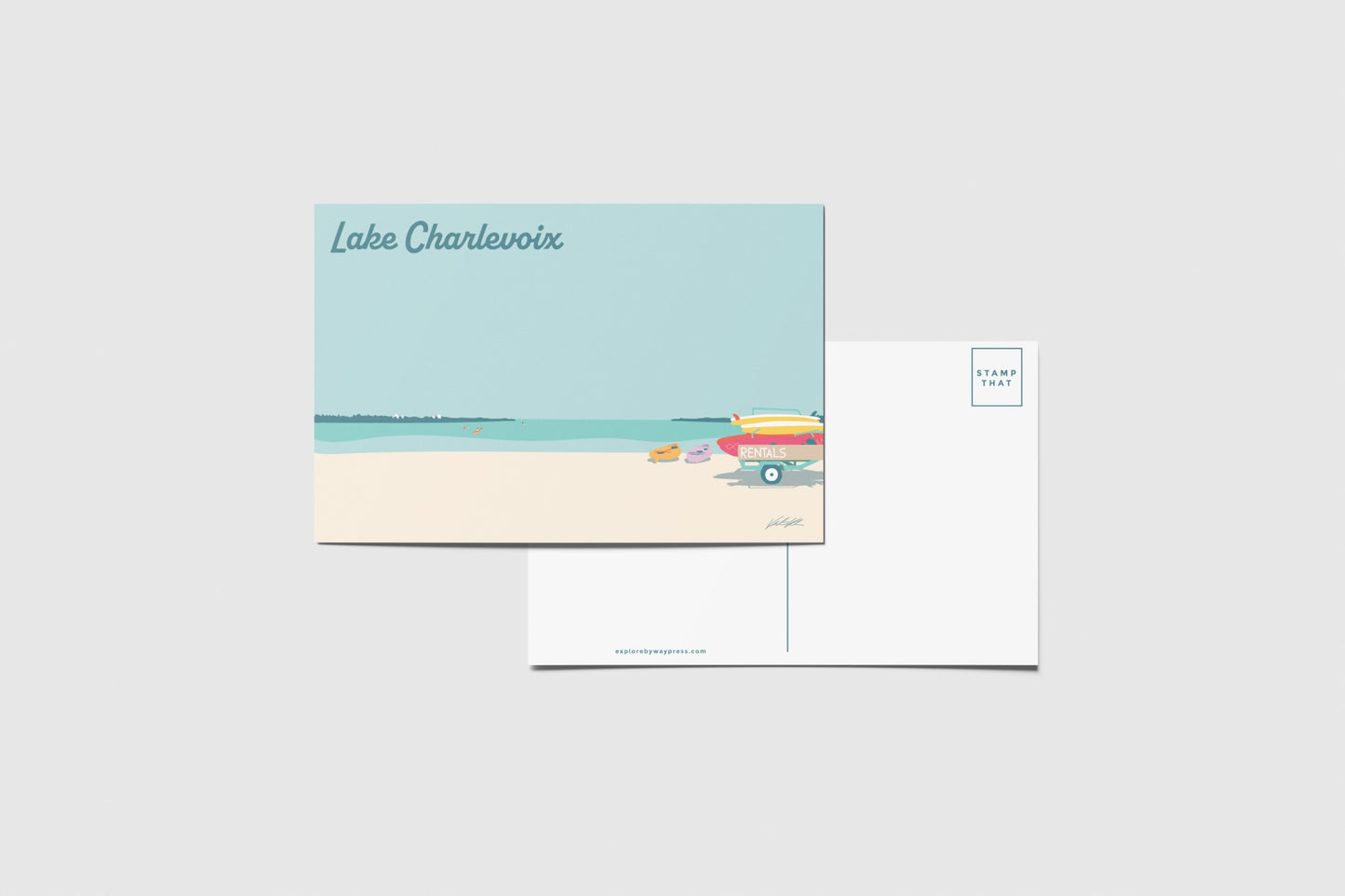 Lake Charlevoix Travel Postcard