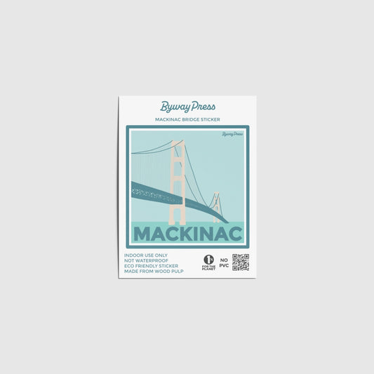 Mackinac Bridge Square Sticker