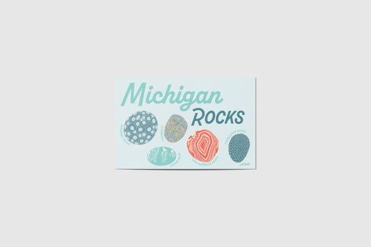 Michigan Rocks Travel Postcard