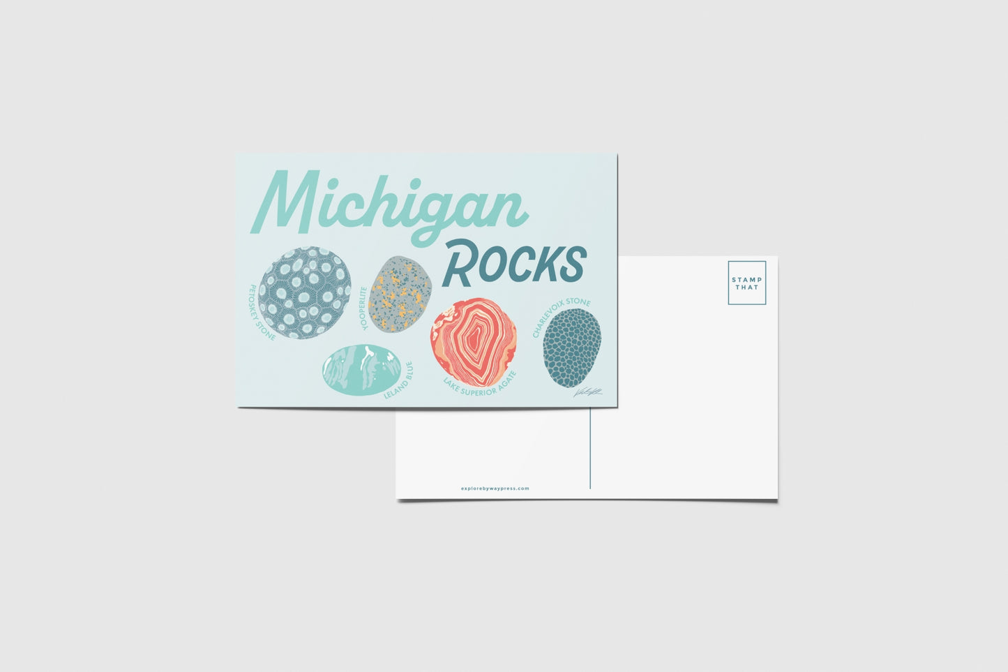 Michigan Rocks Travel Postcard